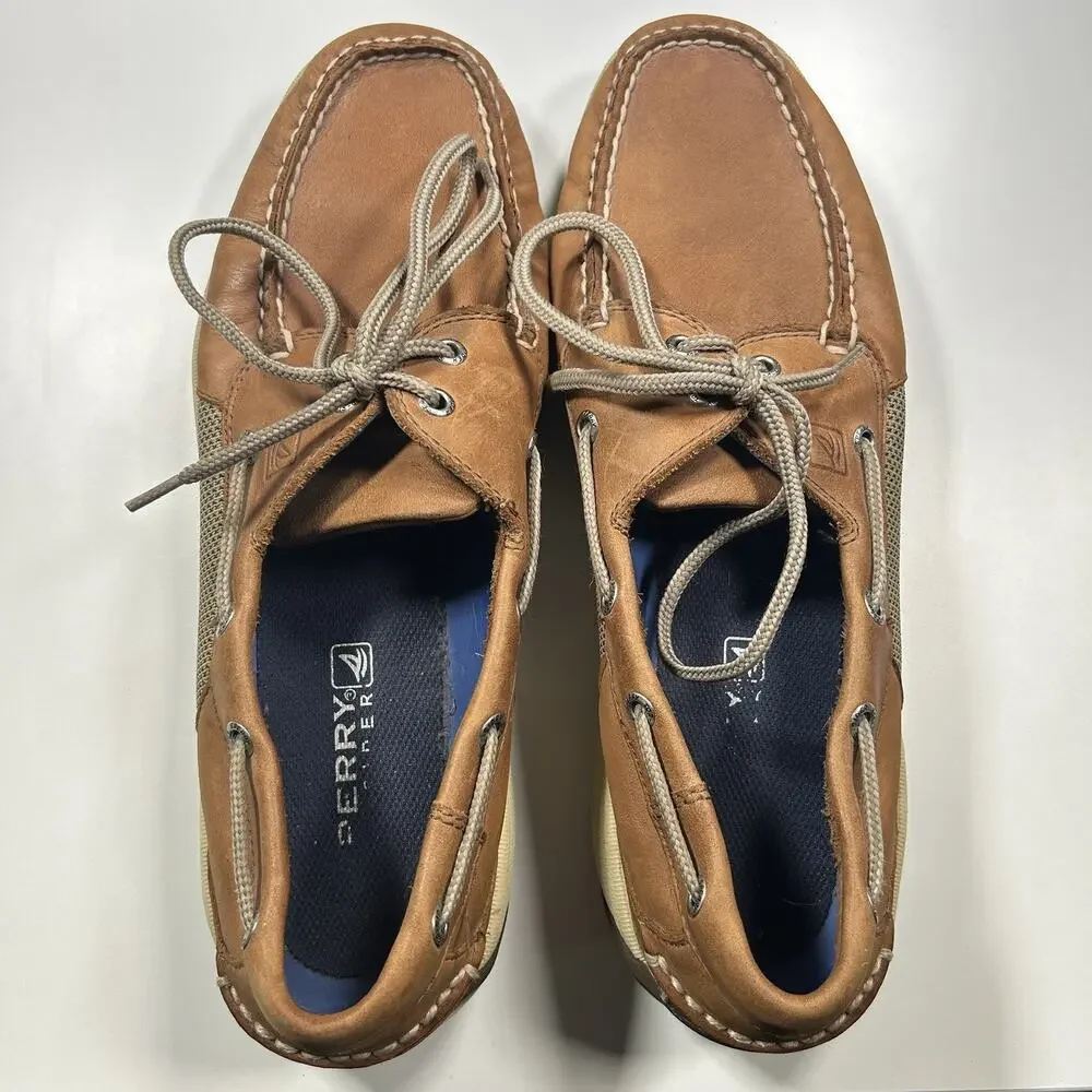 Sperry Top Sider Boat Shoes Men’s 11M Brown Leather Casual Dockside Lace - Picture 11 of 13